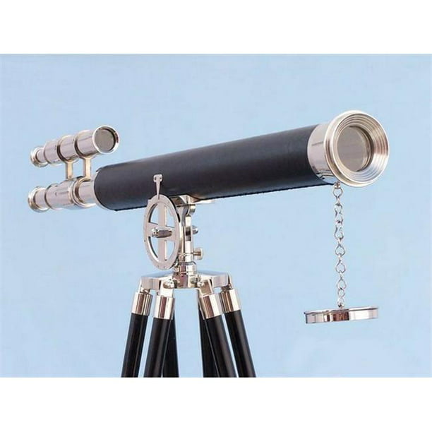 Telescope Floor Standing Chrome with White Leather Griffith Astro Telescope 64